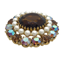 Load image into Gallery viewer, Juliana Style Topaz Glass Brooch