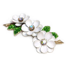 Load image into Gallery viewer, ART White Enameled Flower Brooch
