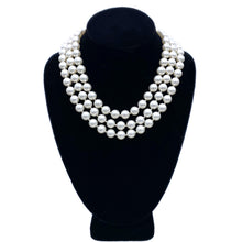 Load image into Gallery viewer, Swarovski Triple Strand Pearl Necklace