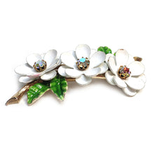 Load image into Gallery viewer, ART White Enameled Flower Brooch