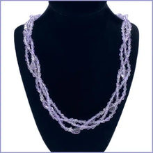 Load image into Gallery viewer, Rose de France Amethyst Triple Strand Necklace
