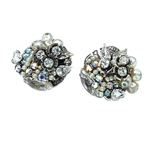 Load image into Gallery viewer, Robert Pearl & Rhinestone Clip-on Earrings