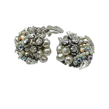 Load image into Gallery viewer, Robert Pearl & Rhinestone Clip-on Earrings