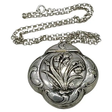 Load image into Gallery viewer, Antique Art Nouveau Silver Chatelaine Box
