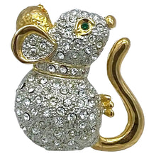 Load image into Gallery viewer, Fat Mouse Crystal Crusted Brooch