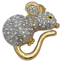 Load image into Gallery viewer, Fat Mouse Crystal Crusted Brooch