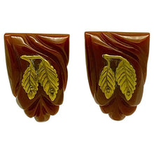 Load image into Gallery viewer, Red Bakelite Dress Clips, Pair