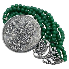 Load image into Gallery viewer, Jade Double-Strand Necklace with Antique Hand Mirror