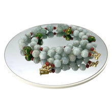 Load image into Gallery viewer, Pair of Carved Certified Jadeite Foo Dogs with Double Strand Jadeite Necklace