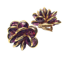 Load image into Gallery viewer, Swarovski Purple Cluster Earrings