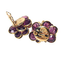 Load image into Gallery viewer, Swarovski Purple Cluster Earrings