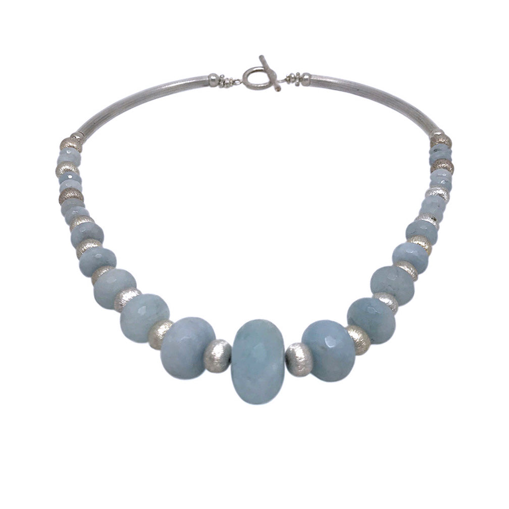 Aquamarine and Sterling Necklace