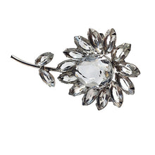 Load image into Gallery viewer, Clear Glass Flower Brooch
