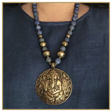 Load image into Gallery viewer, Lapis Lazuli Necklace with Ganesha
