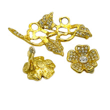 Load image into Gallery viewer, Joan Rivers Flower Earrings on Brooch