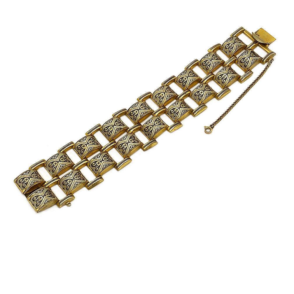 Damascene Double Row Link Bracelet