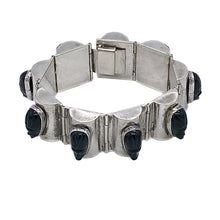 Load image into Gallery viewer, Mexico Silver Bracelet with Aztec Faces