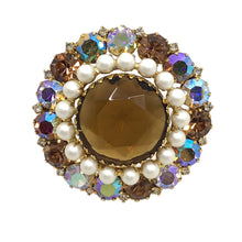 Load image into Gallery viewer, Juliana Style Topaz Glass Brooch
