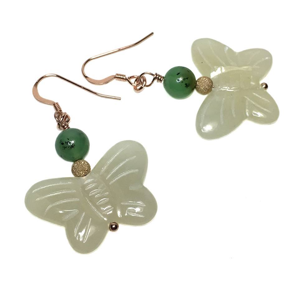 Nephrite Butterfly Earrings