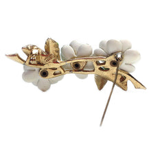 Load image into Gallery viewer, ART White Enameled Flower Brooch
