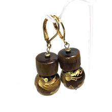 Load image into Gallery viewer, Tiger&#39;s Eye Dragon Earrings
