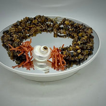 Load image into Gallery viewer, Tiger&#39;s Eye Necklace with Coral and Shell
