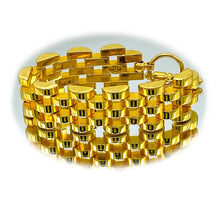Load image into Gallery viewer, Italian Gold-tone Link Bracelet
