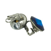 Load image into Gallery viewer, Weiss Blue Rivoli Clip-on Earrings
