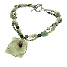 Load image into Gallery viewer, Nephrite and Smoky Quartz Necklace with Pendant
