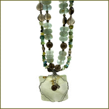 Load image into Gallery viewer, Nephrite and Smoky Quartz Necklace with Pendant
