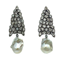 Load image into Gallery viewer, Baroque Pearl with CZ Drop Earrings

