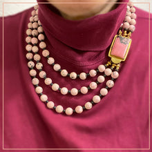Load image into Gallery viewer, Rhodonite Triple Strand Necklace

