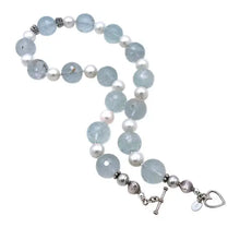 Load image into Gallery viewer, Sky Blue Topaz and Pearl Necklace
