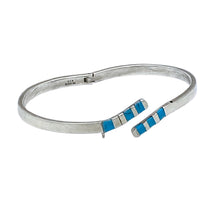 Load image into Gallery viewer, Mexico S.S. Bangle w/Inlaid Turquoise
