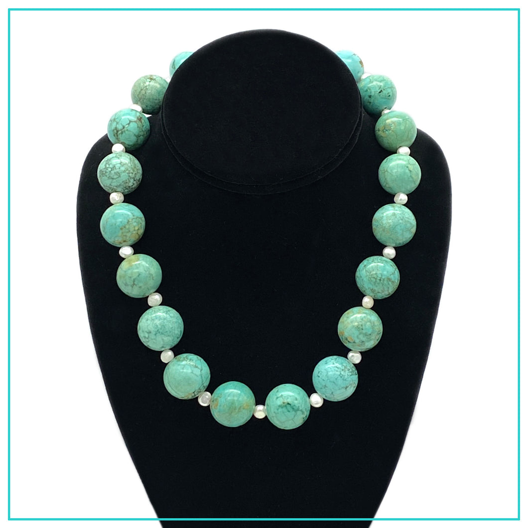 Turquoise and Pearl Necklace