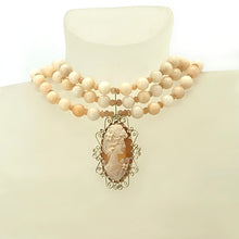 Load image into Gallery viewer, 14K Gold Filled Choker with Vintage Cameo Pendant
