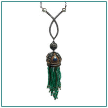 Load image into Gallery viewer, Necklace with Tourmaline Tassel Pendant
