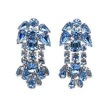 Load image into Gallery viewer, Garnished Blue Rhinestone Bracelet and Earrings Demi-parure
