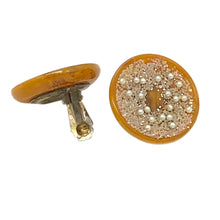 Load image into Gallery viewer, Bakelite Earrings with Seed Pearls
