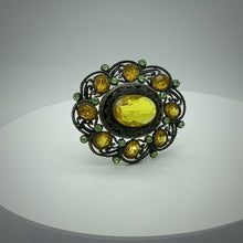 Load and play video in Gallery viewer, Amber and Peridot Color Brooch
