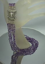 Load and play video in Gallery viewer, Amethyst Necklace with Art Deco Clasp
