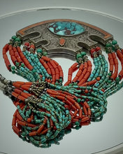 Load and play video in Gallery viewer, Coral &amp; Turquoise Multi-Strand Necklace
