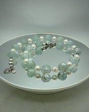 Load and play video in Gallery viewer, Sky Blue Topaz and Pearl Necklace
