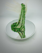 Load and play video in Gallery viewer, Green Crystal Triple Strand Necklace
