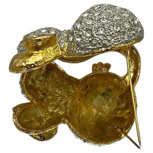 Load image into Gallery viewer, Fat Mouse Crystal Crusted Brooch
