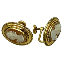 Load image into Gallery viewer, Gold Filled Cameo Earrings

