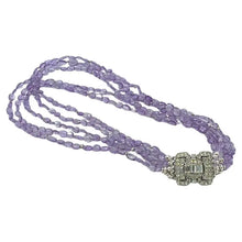 Load image into Gallery viewer, Amethyst Necklace with Art Deco Clasp
