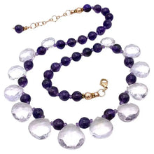 Load image into Gallery viewer, Amethyst and Rose Gold Filled Necklace
