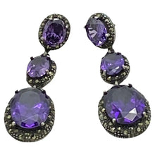 Load image into Gallery viewer, Iolite &amp; Marcasite Dorp Earrings
