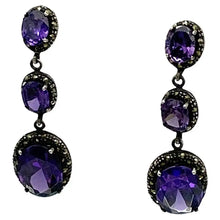 Load image into Gallery viewer, Iolite &amp; Marcasite Dorp Earrings
